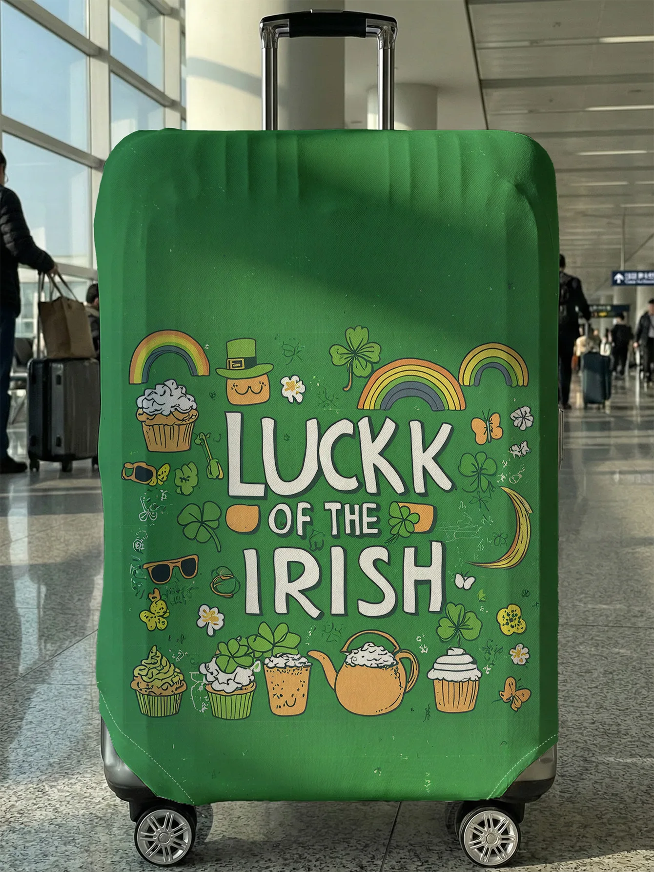 

Защитный чехол для багажа с рисунком клевера, подходит для багажных чехлов размером 18-32 дюйма, чехлов для ручек багажа, дорожных аксессуаров.