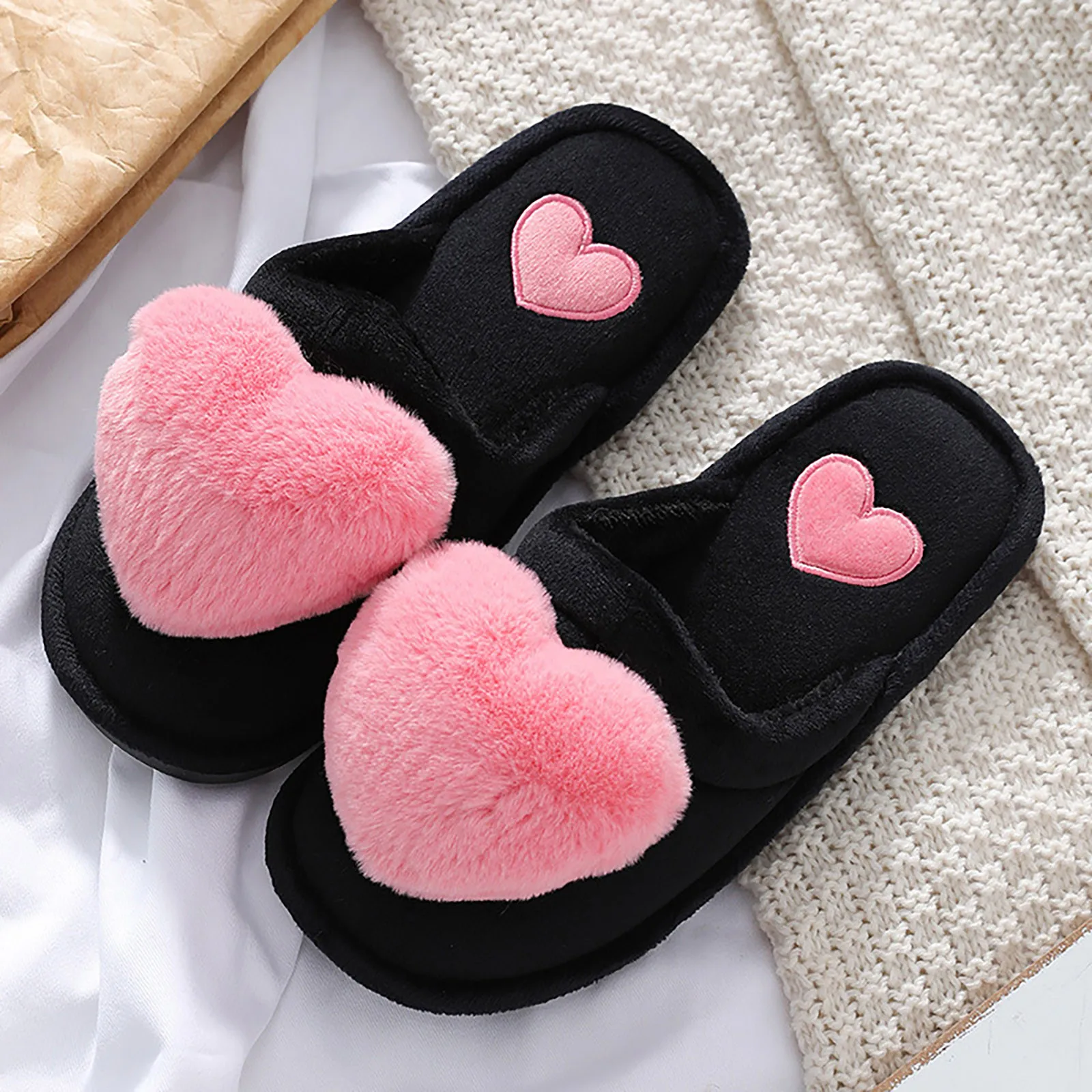 Casual Long h Flat Bottom Women's Slippers Ladies Home Slippers Clashing Color Fashion Ladies Slippers