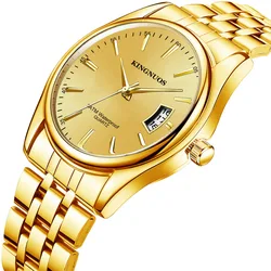 2024 Fashion Mens Gold Stainless Steel Watches Luxury Minimalist Quartz Wrist Watch Men Business Casual Watch Relogio Masculino