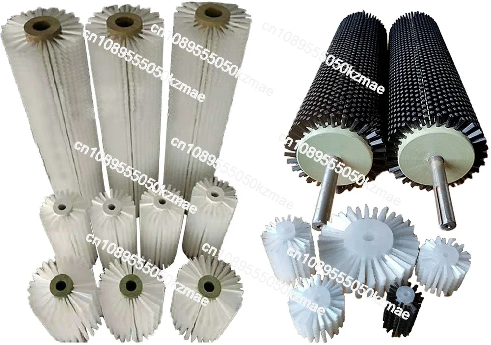 FOR Industrial brush roller aluminumalloy tube brushroller conveyorbelt dust removalcleaning steel wire small nylon hollowwheel