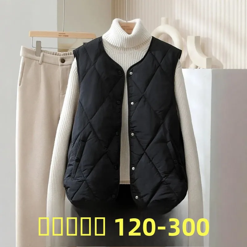 

Ультралегкий пуховый жилет из хлопка (300 г/м²) для осени и зимы, в американском стиле, молодежный повседневный дизайн
