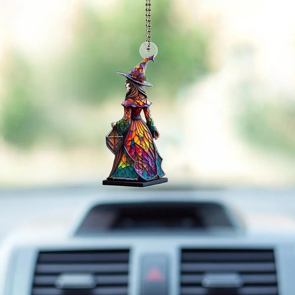 Bright Halloween Pendant Witch Fairy Butterfly Wings Pendant Colorful Halloween Fairy Witch Hanging Ornaments for Car Christmas