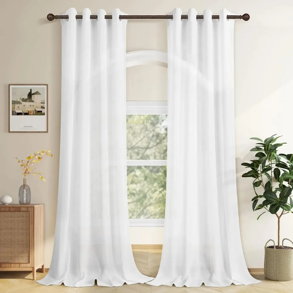 310cm Height Custom Made Sheer Curtain Faux Linen Tulle Living Room 270CM Length Window Curtain Bedroom Curtains Drapes