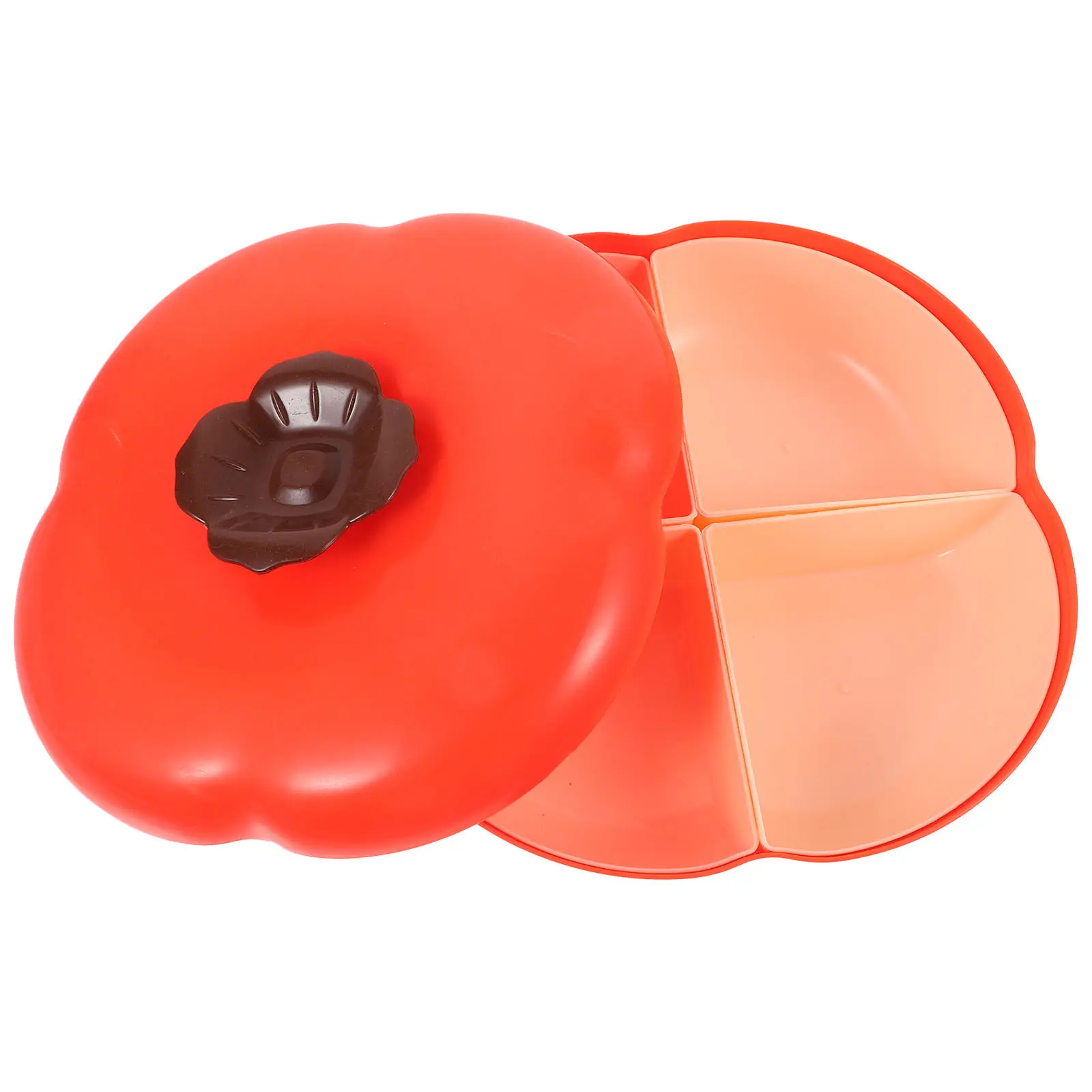 

Divided Snack Serving Tray with Lid Nut Storage Organizer Multi-Compartment Food Tray for Dried Fruit Appetizer Party Dessert