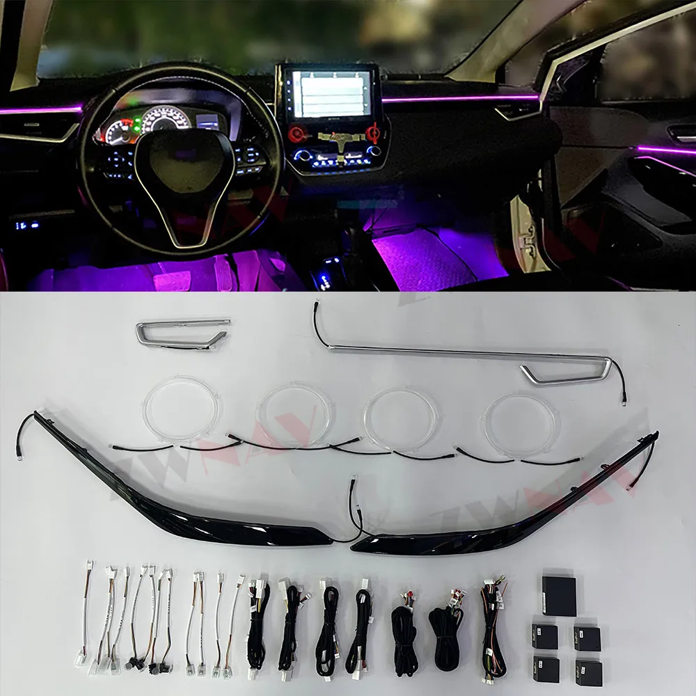 For Toyota Corolla Levin 2018 2019-2021 Color Led  Ambient Light  Decorate Door with Central Control Car Atmosphere Light Auto