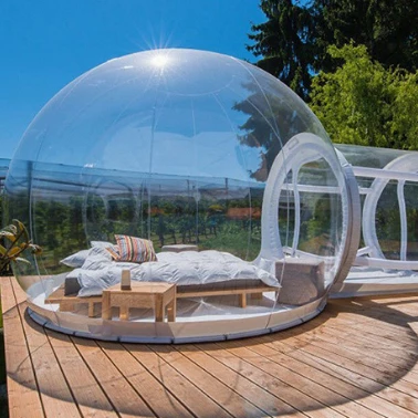 Transparent color ball style Continuous inflatable channel style Bubble ball house Product display Wedding model shooting