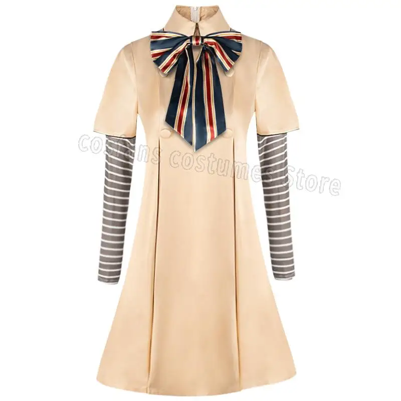 movie MEGAN Cosplay Costume Wig Megan Dress AI Doll Robots Dress Top Socks MEGAN Full Set Outfit for Girls and Adult Cosplay Wig