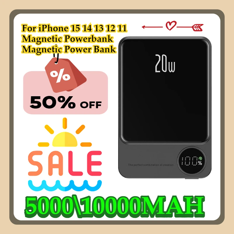 

For iPhone 15 14 13 12 11 5000mAh Magnetic Powerbank Magnetic Power Bank