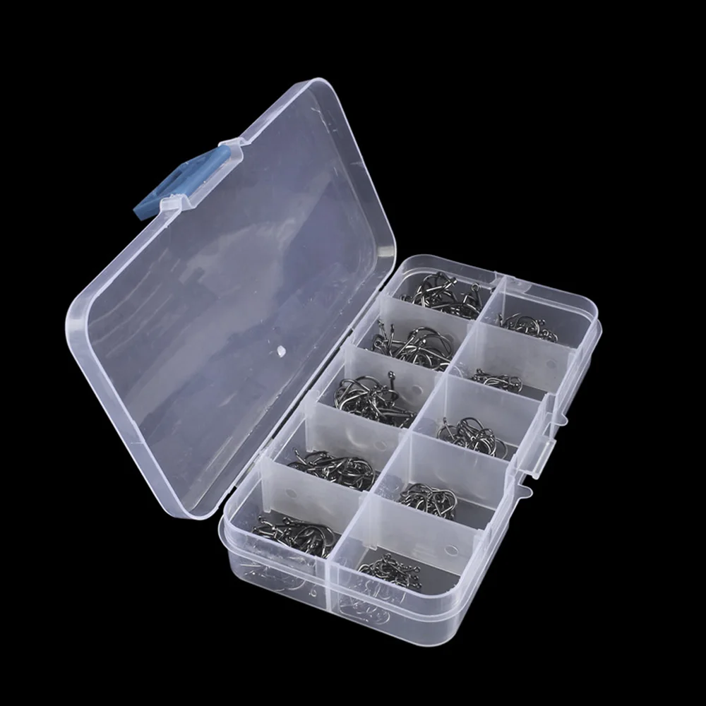 

1000pcs Mixed Fishing Hooks With Box 3-12# Hard High Carbon Steel Barbed Fishhook Set Universal Metal Fishing Hook With Hoop