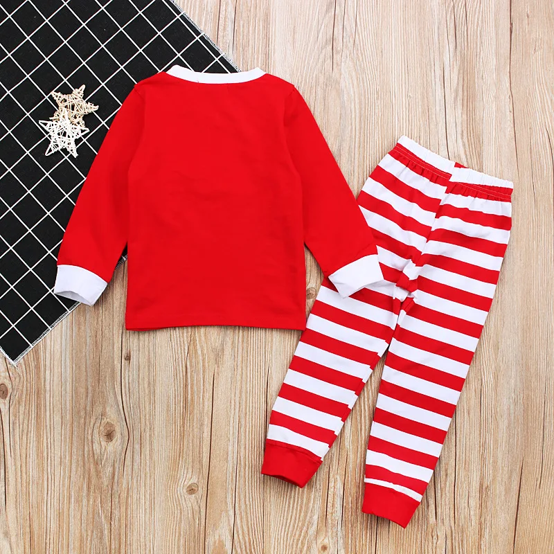 Herbst Weihnachten Streifen Pyjamas Kinder Langarm Top Hosen 2 Stück Winter Kinder Nachtwäsche Kleidung Sets