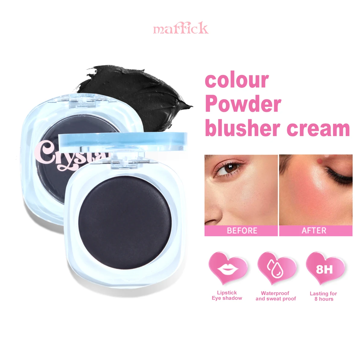 Natural Cheek Tint Blush Palette Waterproof Face Blusher Face Contouring Soft Cheek Rouge trucco femminile illumina il viso