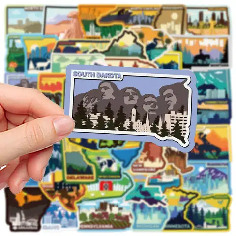 10/50 st USA Amerikanska 50 stater Reseklistermärken Estetiska dekaler DIY Bagage Telefon Motorcykel Bil Cykel Laptop Barnklistermärke Leksak 10 best sales North Face Pegatina - №3