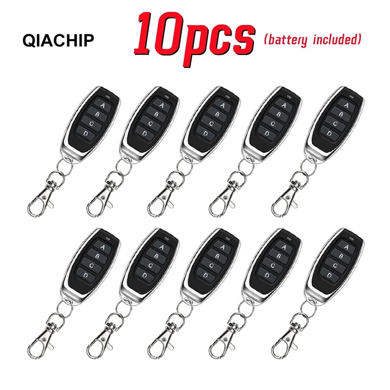 10pcs 433MHZ Remote Control 4 Channel EV1527 Transmitter Momentary Mode Self Locking Switch Relay Interlock Garage Door Keychain