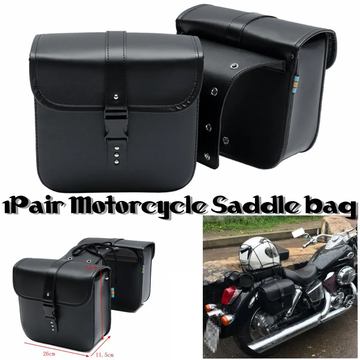 Motorcycle Saddle Bags Side Tool Luggage Bag Black Waterproof Saddlebags Universal For Honda for Yamaha for Suzuki