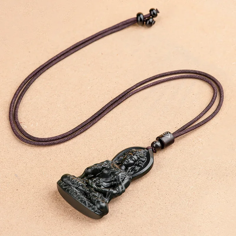 Natural Old Materials Hetian Black Jade Tara Guanyin Bodhisattva Pendant Jewelry Men's And Women's Charms Jewelry Drop Ship