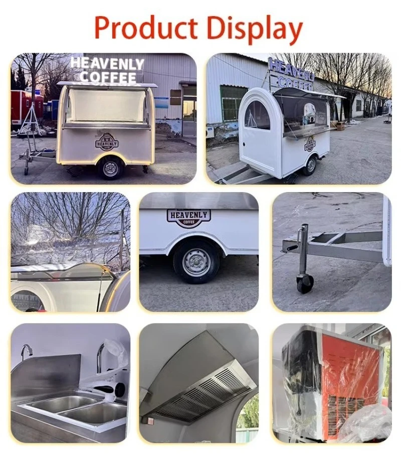 Amazing Price Trailer Coffee Cart Hot Dog Ice Cream Mobile Food Truck with Fully Equipped Food Trailer Support Customized