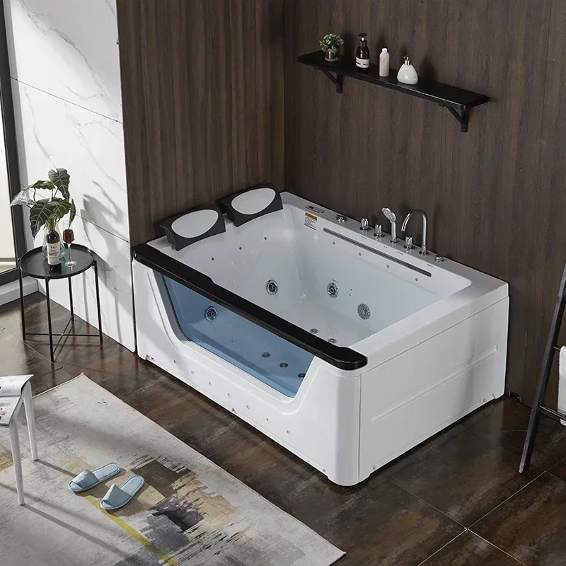 Acrylic Massage Surfing Bathtub Bathroom Home Hotel Project Glass Constant Temperature Suitable for Single and 2 Persons