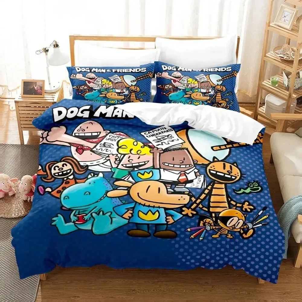 Exquisite 3D Print Cartoon Dog Man Bedding Set,Duvet Cover Comforter Bed Set Quilt Cover Pillowcase,King Queen Twin Size Boys Gi