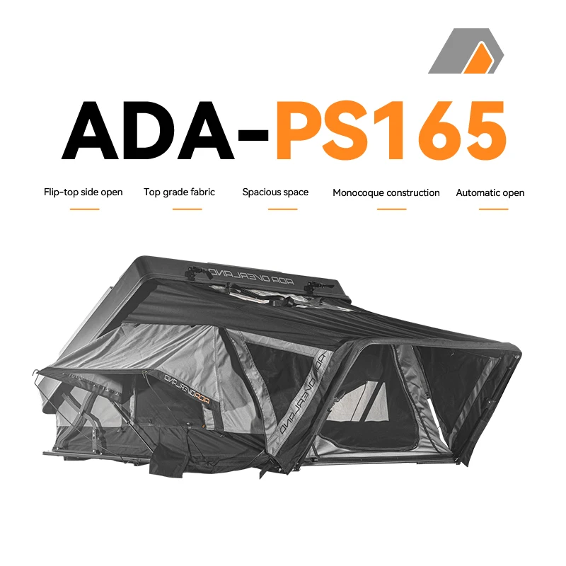 ADA OVERLAND Hot Sale Foldable ABS Outdoor RTT All Season 2-3 Person Side Open Camping Overland Hard Shell Roof Tent