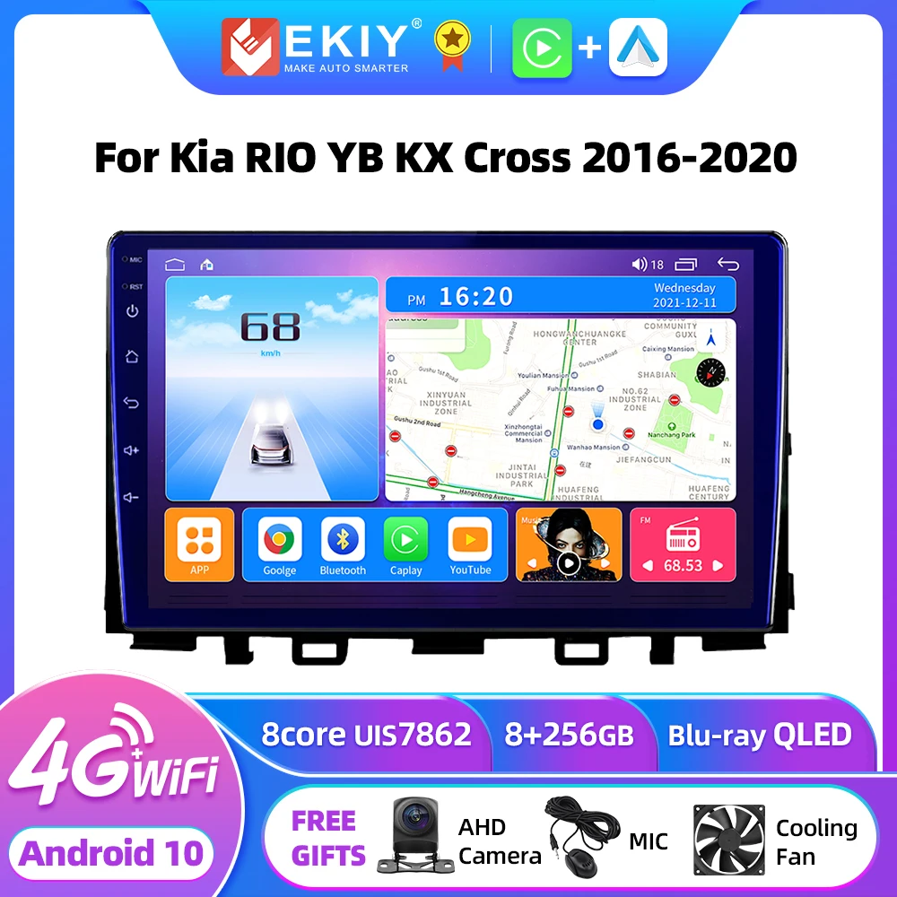 

EKIY T7 For Kia RIO YB KX Cross 2016 - 2020 Car Radio Multimedia Video Player Navigation stereo GPS Android 10.0 No 2din DVD HU