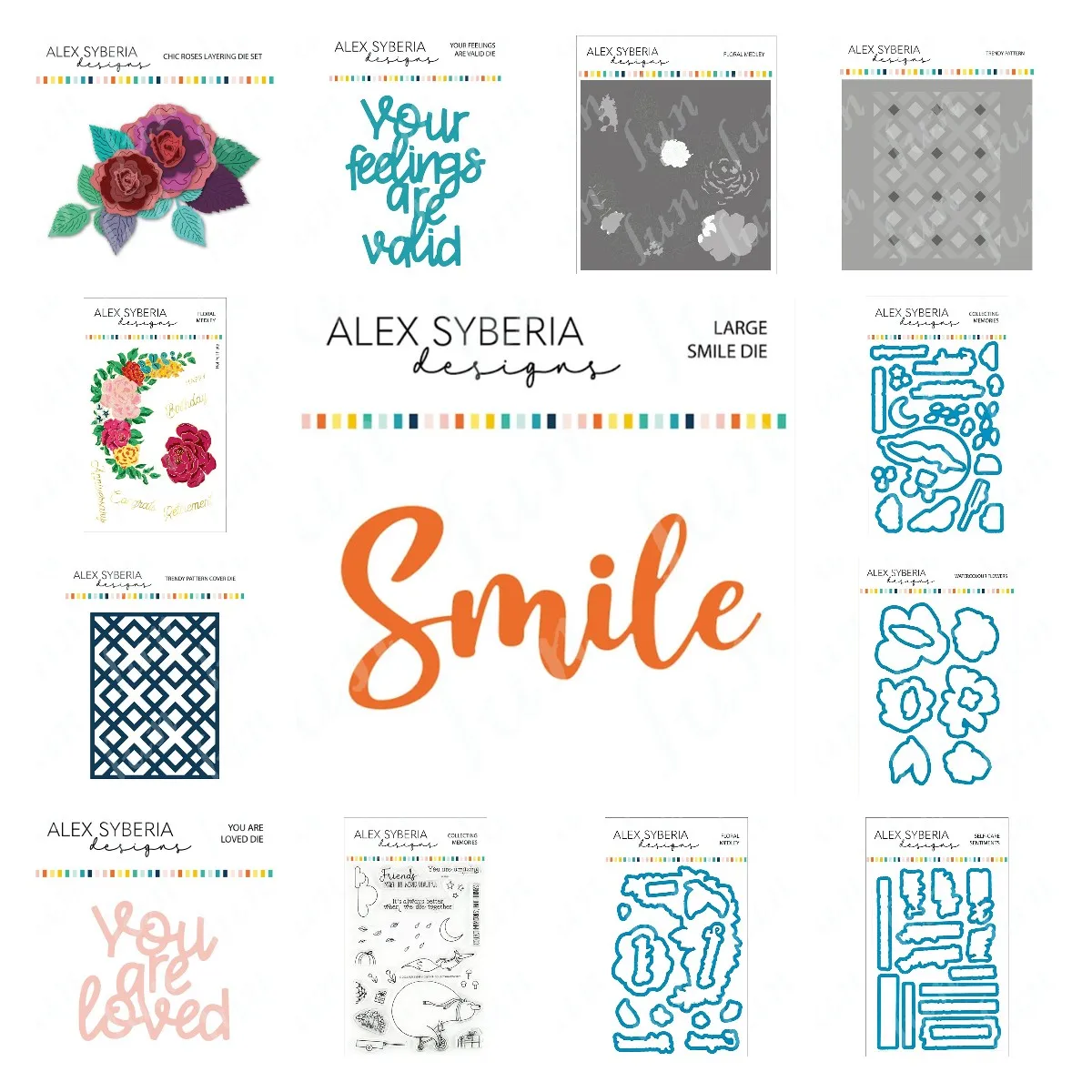 Large Smile Word Die Cutting Dies and Hot Foil Plates Flowers Layering Stencils Clear Stamps Sets DIY Scrapbooking Supplies
