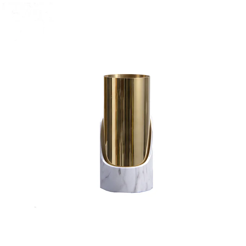 

Creative combination flower ware, round geometric vase, stainless steel flower ware, creative European and American gold soft de