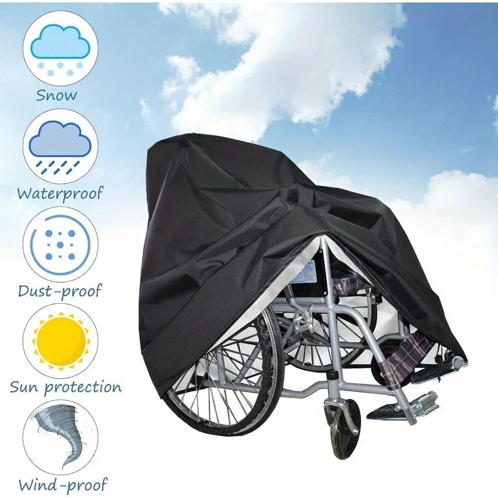 

Wheel Chair Cover Mobility Scooter Storage Protection Cover 210D Oxford Heavy Duty Waterproof Electric Wheelchair Dust Cover