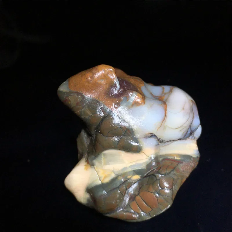 Natural Alex Beautiful Gobi Agate Pretty Jade Old Leather Bag Slurry Stone Lizard Figure Gold Toad Pictograph Mineral Specimen