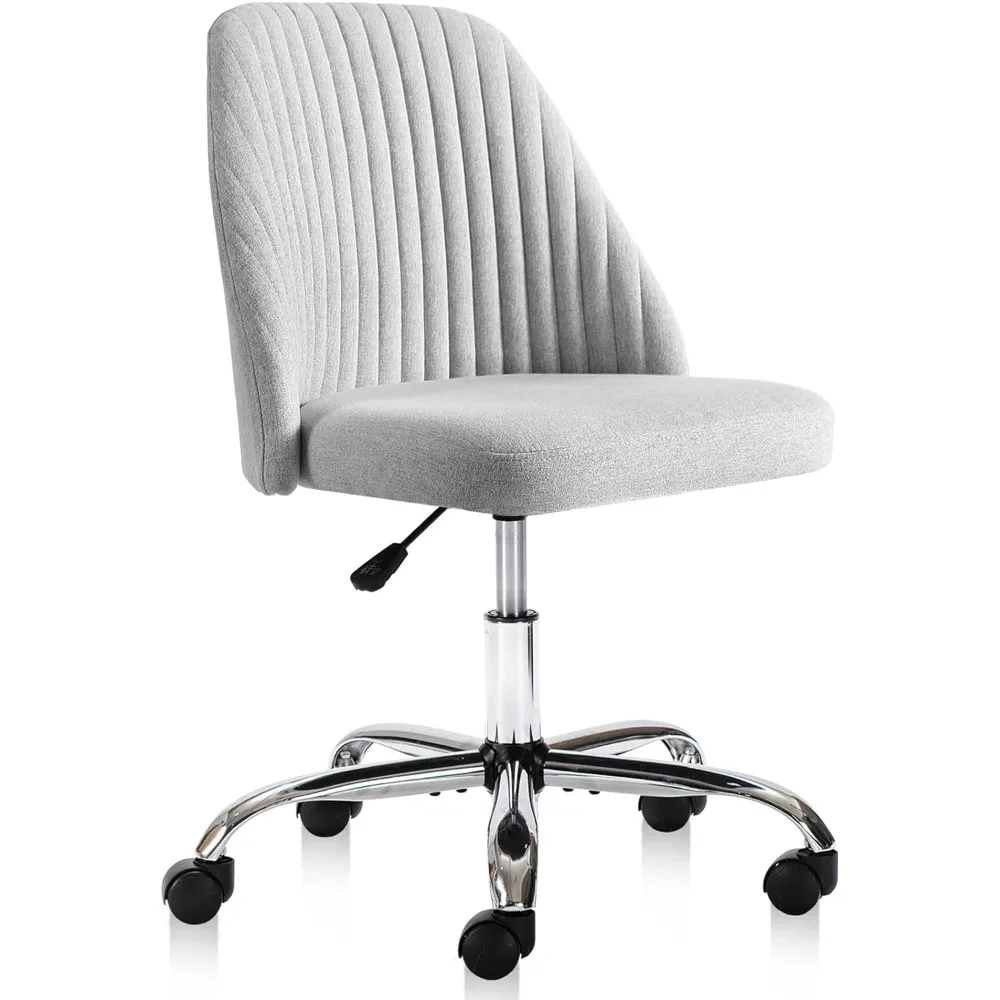 

XMSJ Modern Fabric Home Office Desk Chairs with Wheels Adjustable Swivel Task Computer Vanity Chair for Small Spaces