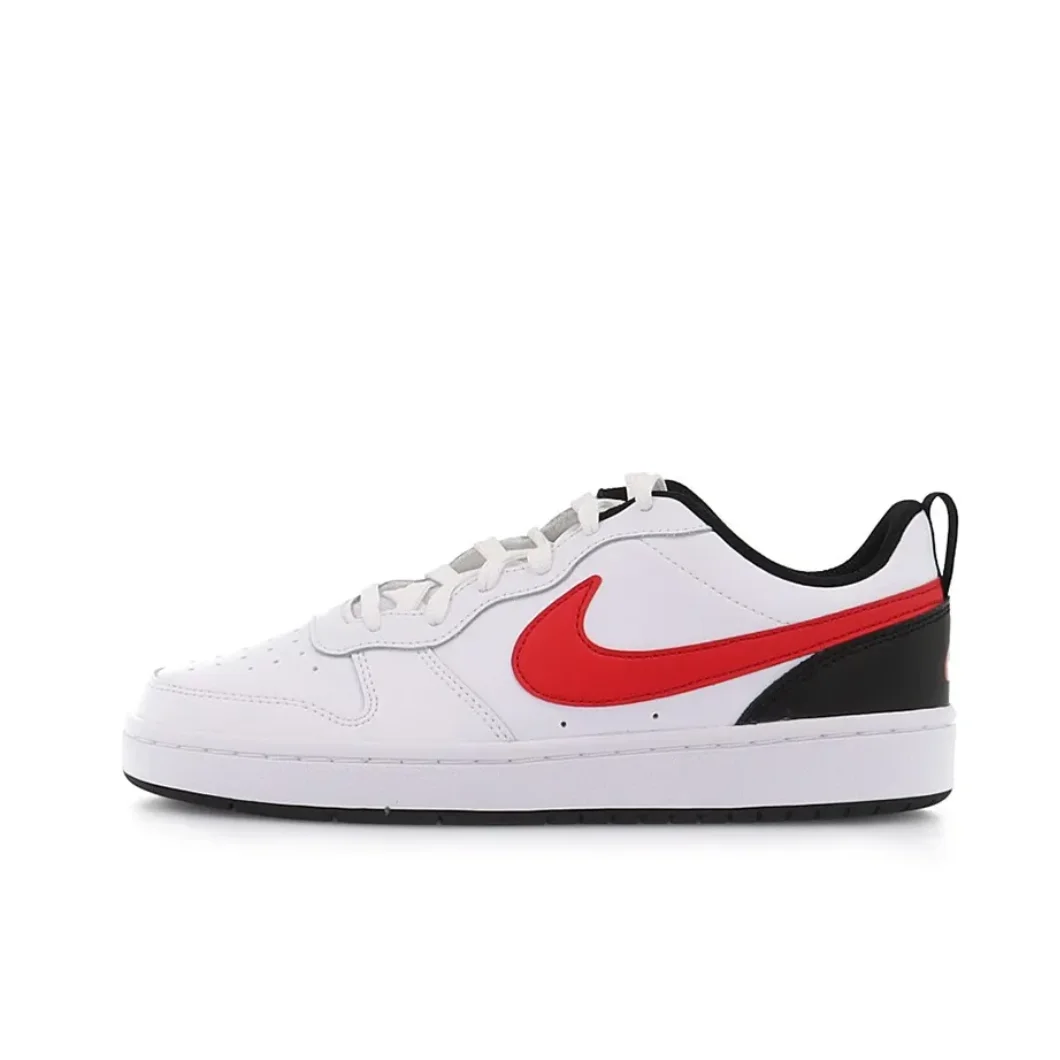 Nike Original Court Borough Low GS Women's Comfort Casual Shoes White & Red Logo