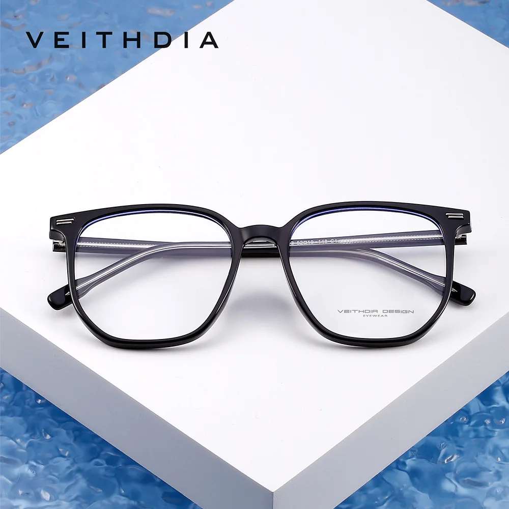 VEITHDIA Men Women Glasses Fashion Retro Anti Blue Light Laser Fatigue Computer Goggles Optical Eyeglasses Frame For Female V713