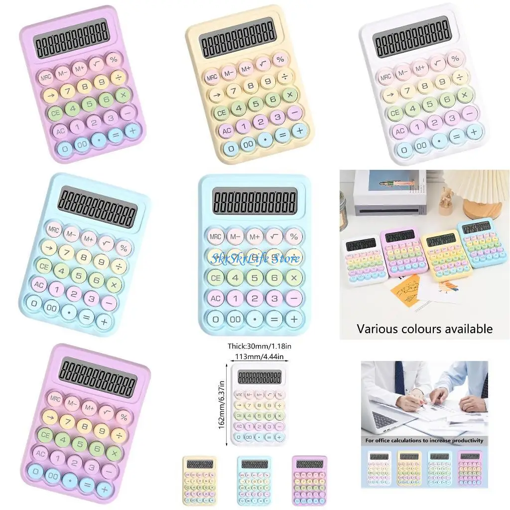 

E65E Round Button Calculator Mechanical Keypad Calculator with 12Digit Display Calculator for Students and Professional