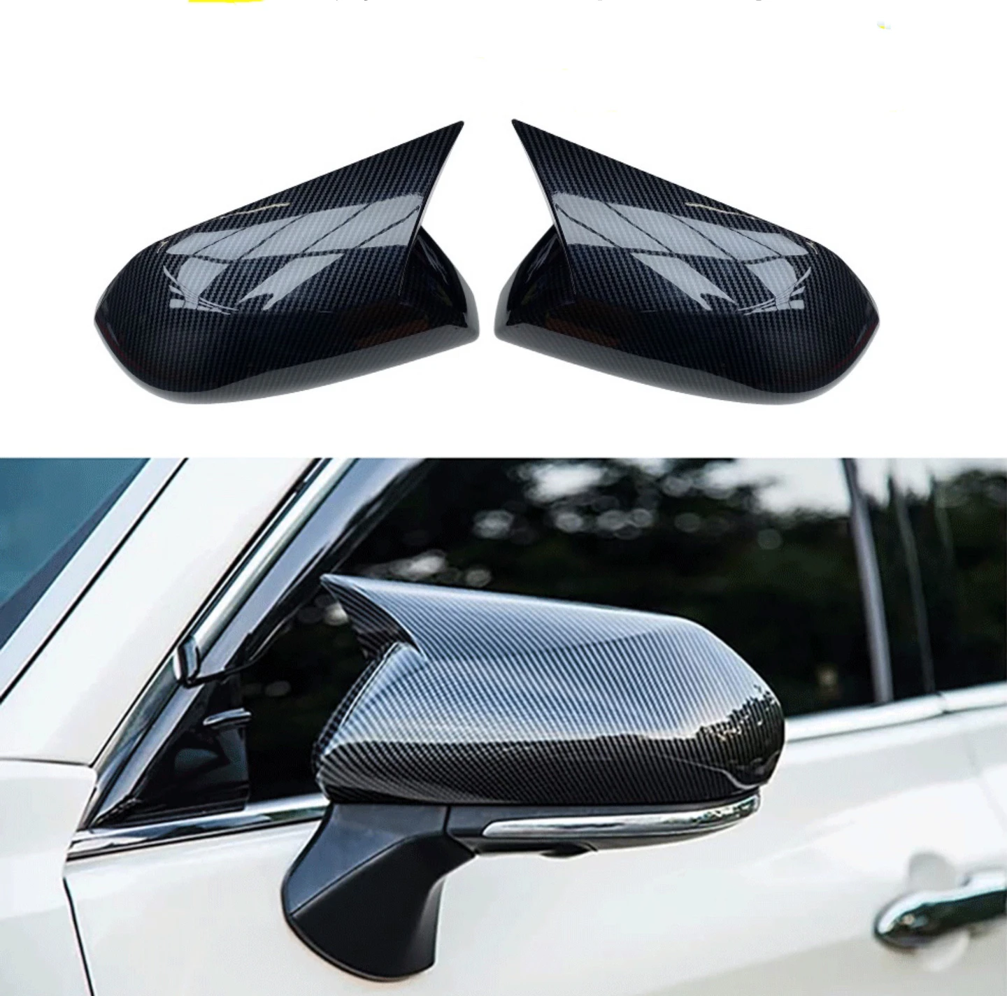 

Rearview Side Mirror Trim Cover For Toyota Camry 2018 2019 2020 2021 2022 2023 Rear View Mirror Cover Trim Carbon Fiber