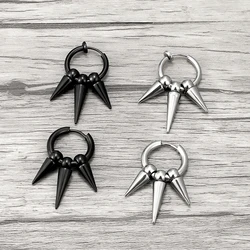 1Stainless Steel Tassel Earring Without Ear Hole Ear Clip 3 Tapered Single Pointed Ear Nail ManWomen Punk Puncture EarJewellery