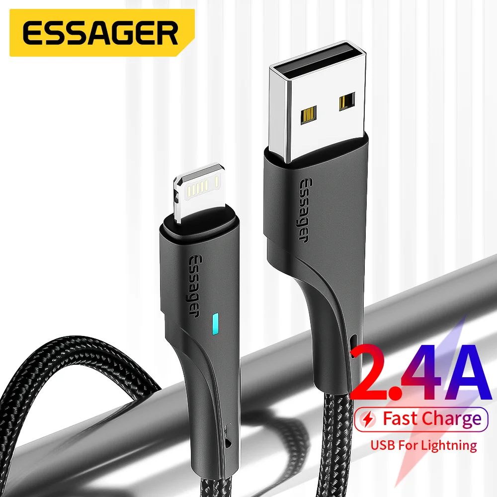 Essager USB Cable For iPhone 13 12 11 Pro Max XRS Max 8 7 6s Plus Fast Charging Wire For iPhone iPad Charger charging Cord Cable