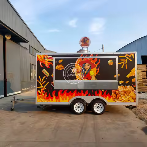 Food Truck Trailer Mobile Cart Caravan off road camper trailers outdoor kitchen mobile snack cart ice cream truck