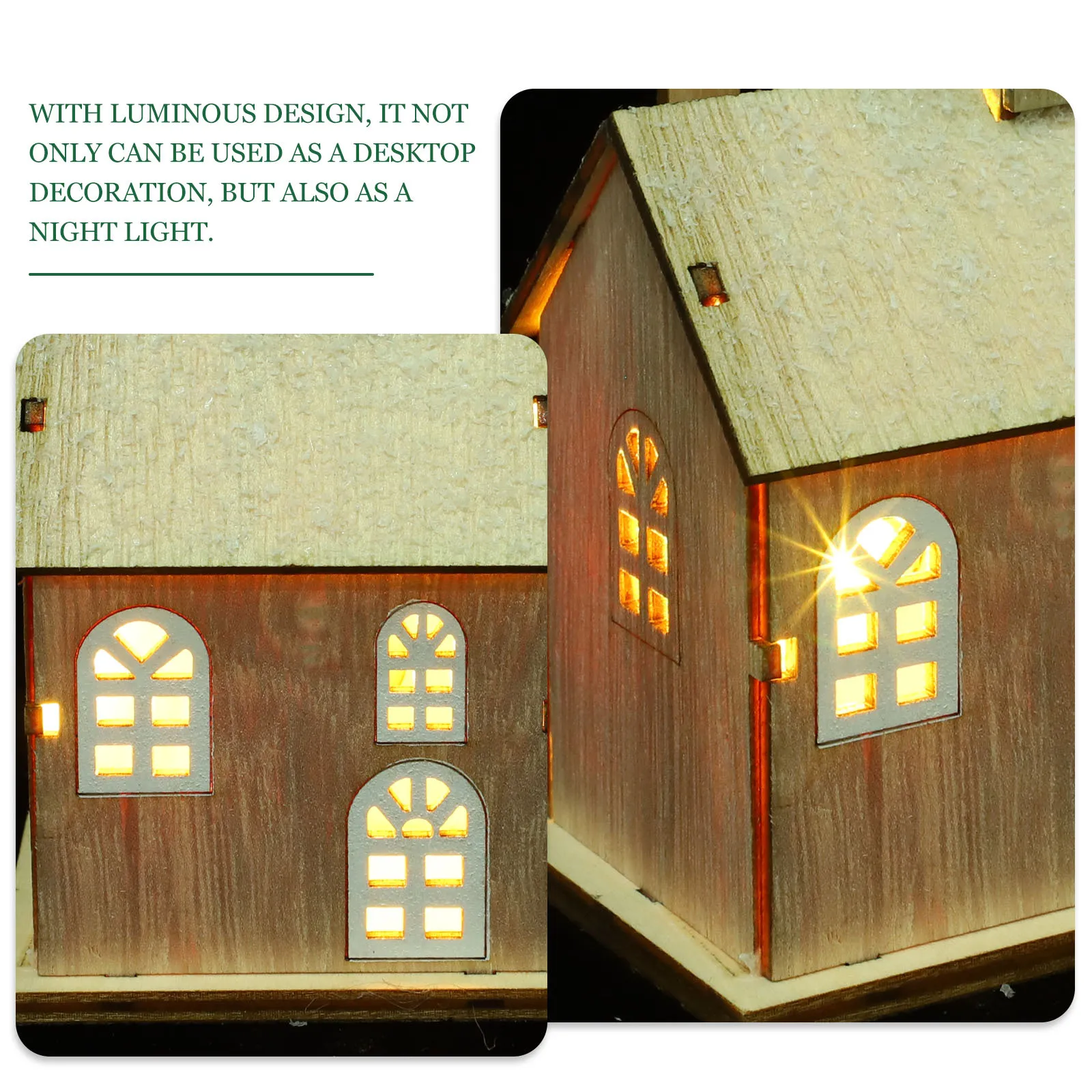 

Luminous Wood Craft Small Christmas Gift for Family Friends Desktop Night Light Decoration Xmas Party Supply Ornament