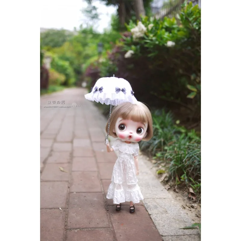 Blythe White Lotus Flower Dress For BJD Big & Small Doll Clothes W462