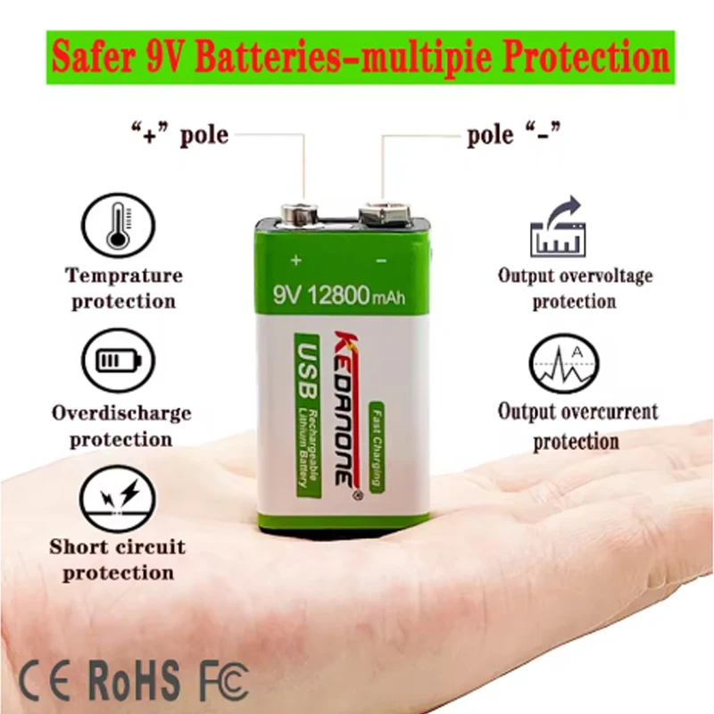 🎤9V Rechargeable Ba…