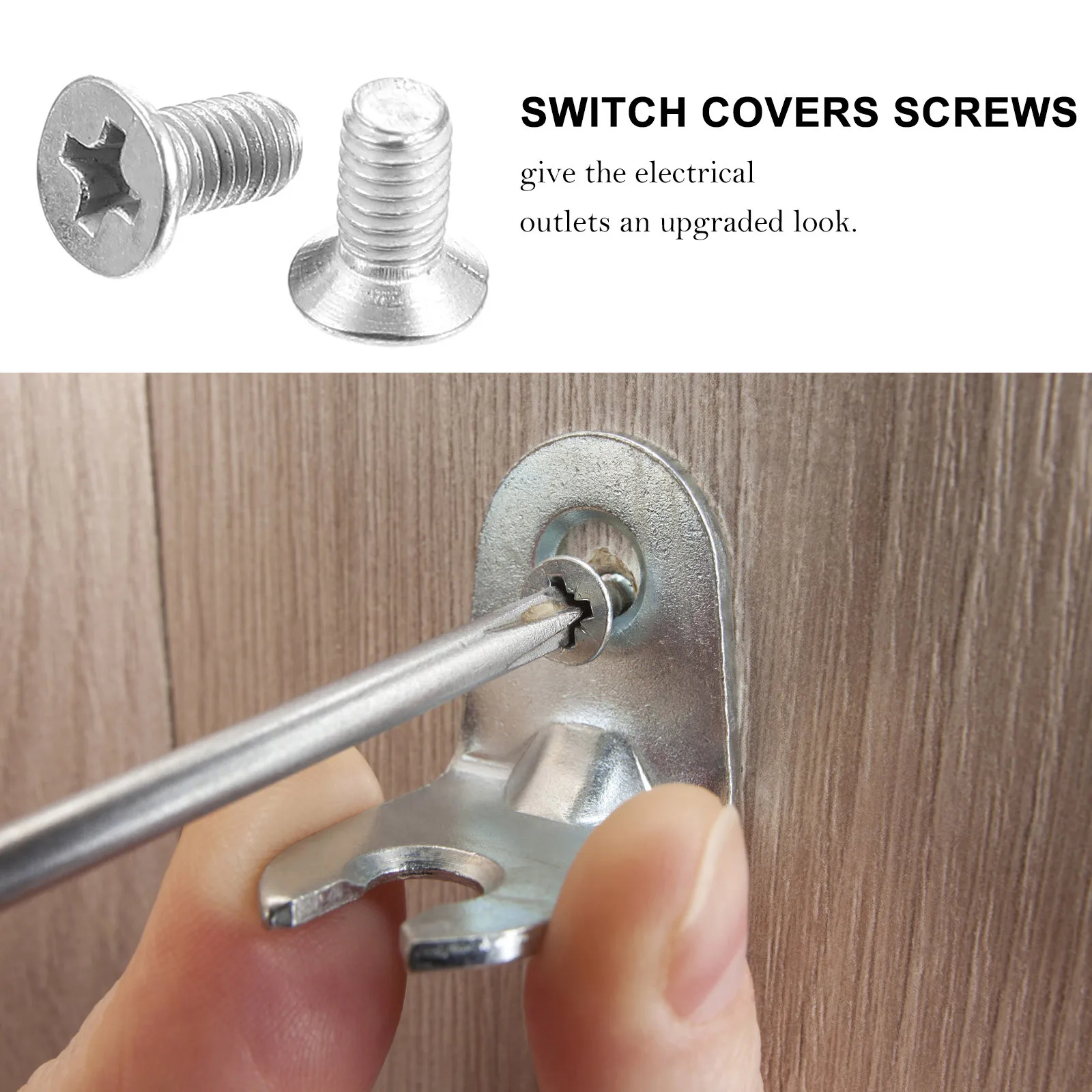 

600 pcs Outlet Cover Thread Round Milled Slot Wall Plate Countersunk For Receptacle Light Switch Plate Replacement Cross Head