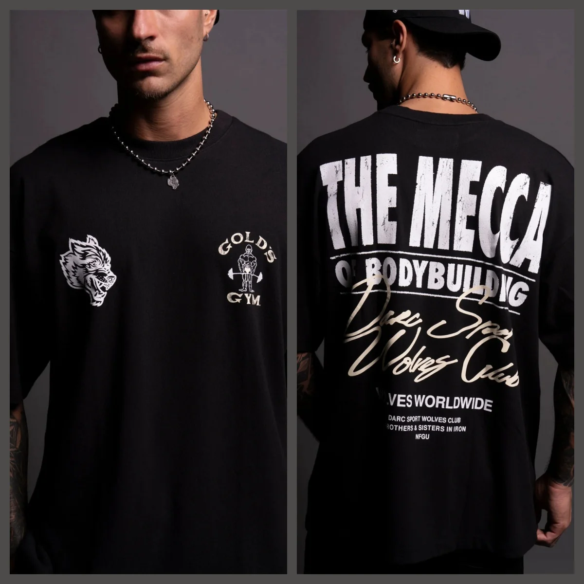 New Wolf Head Short-Sleeved Men's and Women's American Style Sporty Casual Loose-Weave Printed Round-neck Cotton T-Shirt