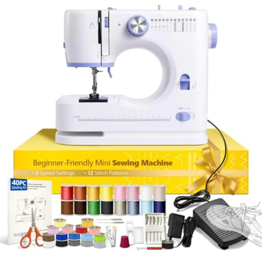 

Portable Tabletop Beginner Mini Sewing Machine for Home Use, Compact and Easy-to-Use Sewing Machine for Quick Repairs, DIY Craf