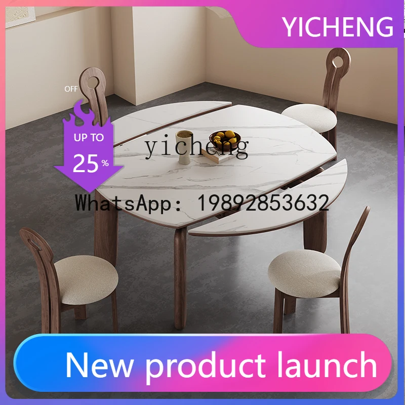 

A2-10 Folding Solid Wood Dining Tle and Chairs, Extendle from Square to Round, Vintage Style