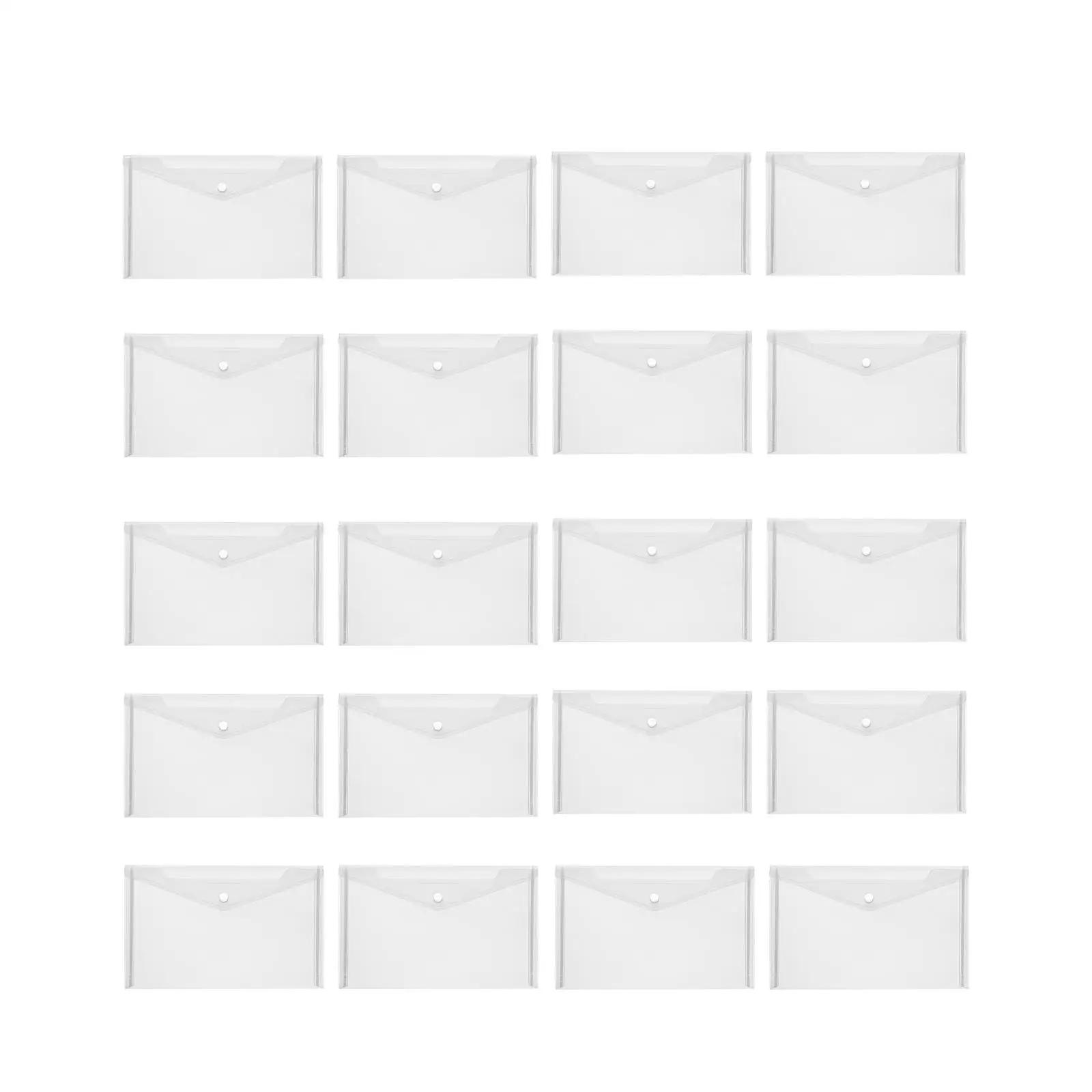 20Pcs A4 Document Bag Receipts Organizer File Bag Multifunctional Document Pouch for Commercial Business Office Meeting Supplies