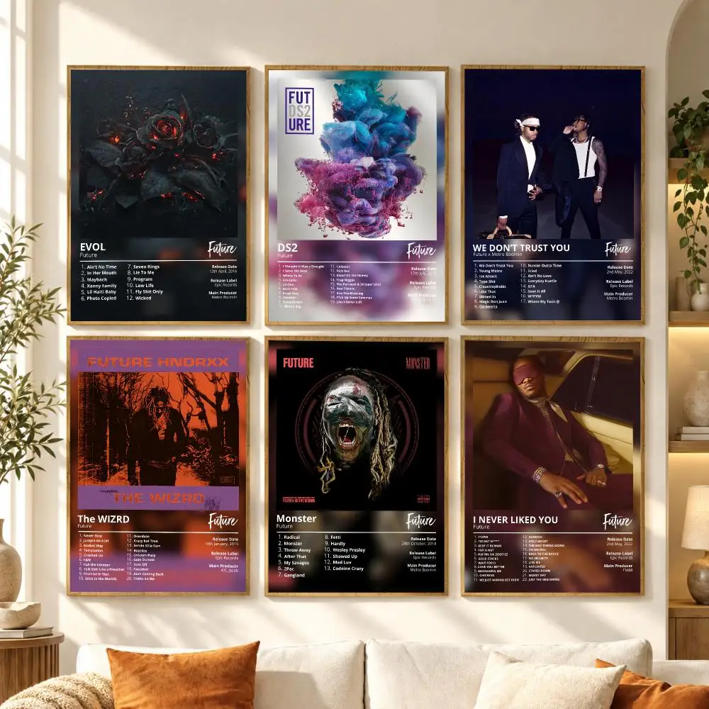F-Future rapper Album Cover Poster Stickers Mural Painting Self-Adhesive Wall Art Decals for Bedroom Living Room Home Decor Gift