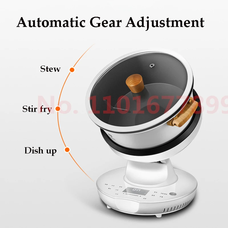 Máquina de cocina rotativa automática, Wok eléctrico multifunción de 220V, cocina para freír, Robot inteligente