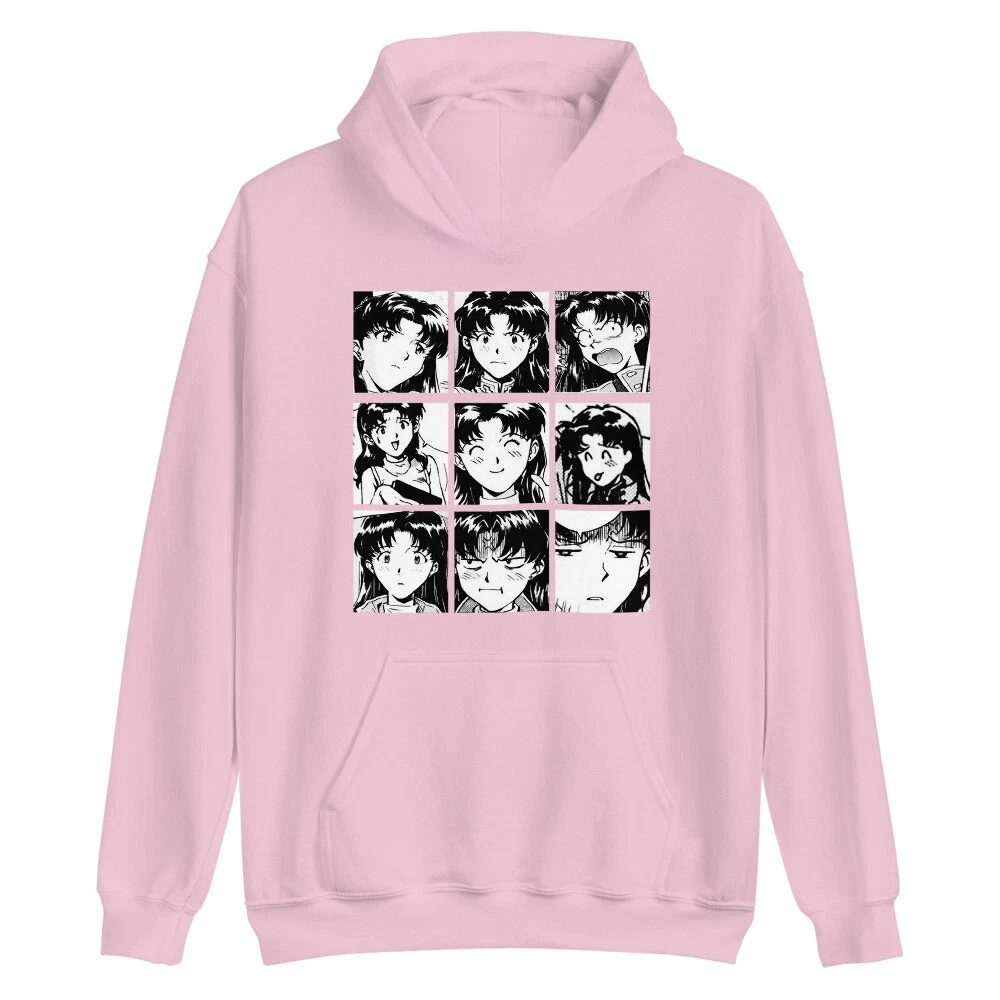 Evangelion Misato Katsuragi Neon Genesis Evangelion VaporwaveRei للجنسين هوديي للرجال والنساء نفس ملابس الشارع أنيمي