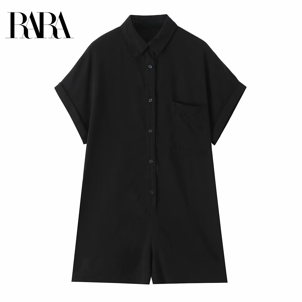 

RARA женская летняя новая повседневная модная рубашка с короткими рукавами и карманами, украшенная карманами, стильный комбинезон, шорты