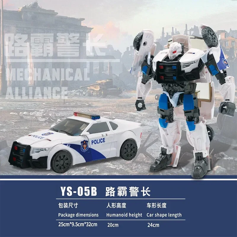 New Product TAIBA Transformation Toy YS-05B YS05B Rollbar Police Car Autobot Robot White Painting Figure Movable Dolls Gift