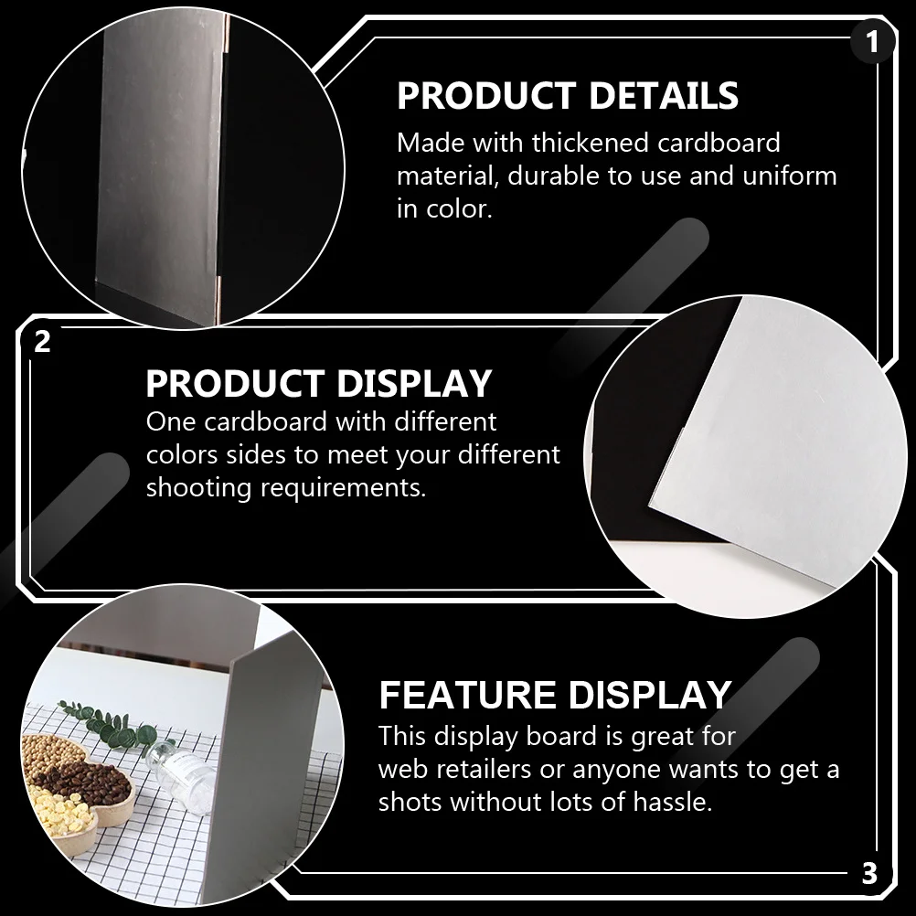 

Photography Background Board Thickened Dual-Sided Black White Reflective Cardboard For Still Life Jewelry Shoot Tabletop